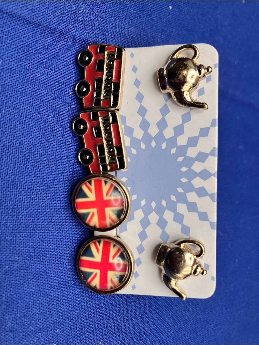 London Red Bus & Union Jack Kids Earring Set